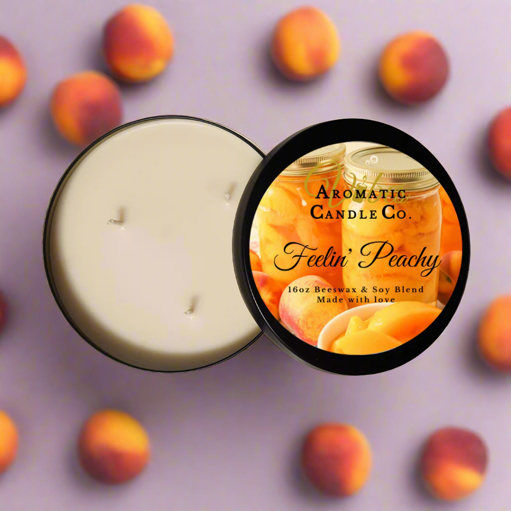 16oz peach soy candle