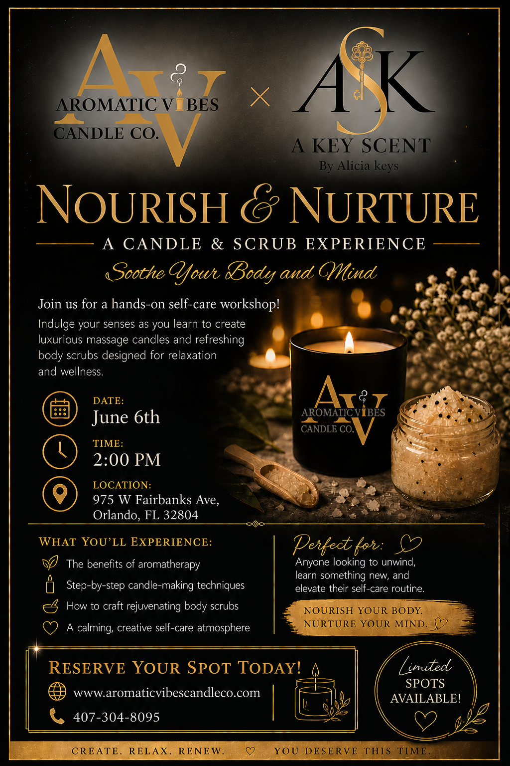 Nourish & Nurture: A Candle & Scrub Experience
