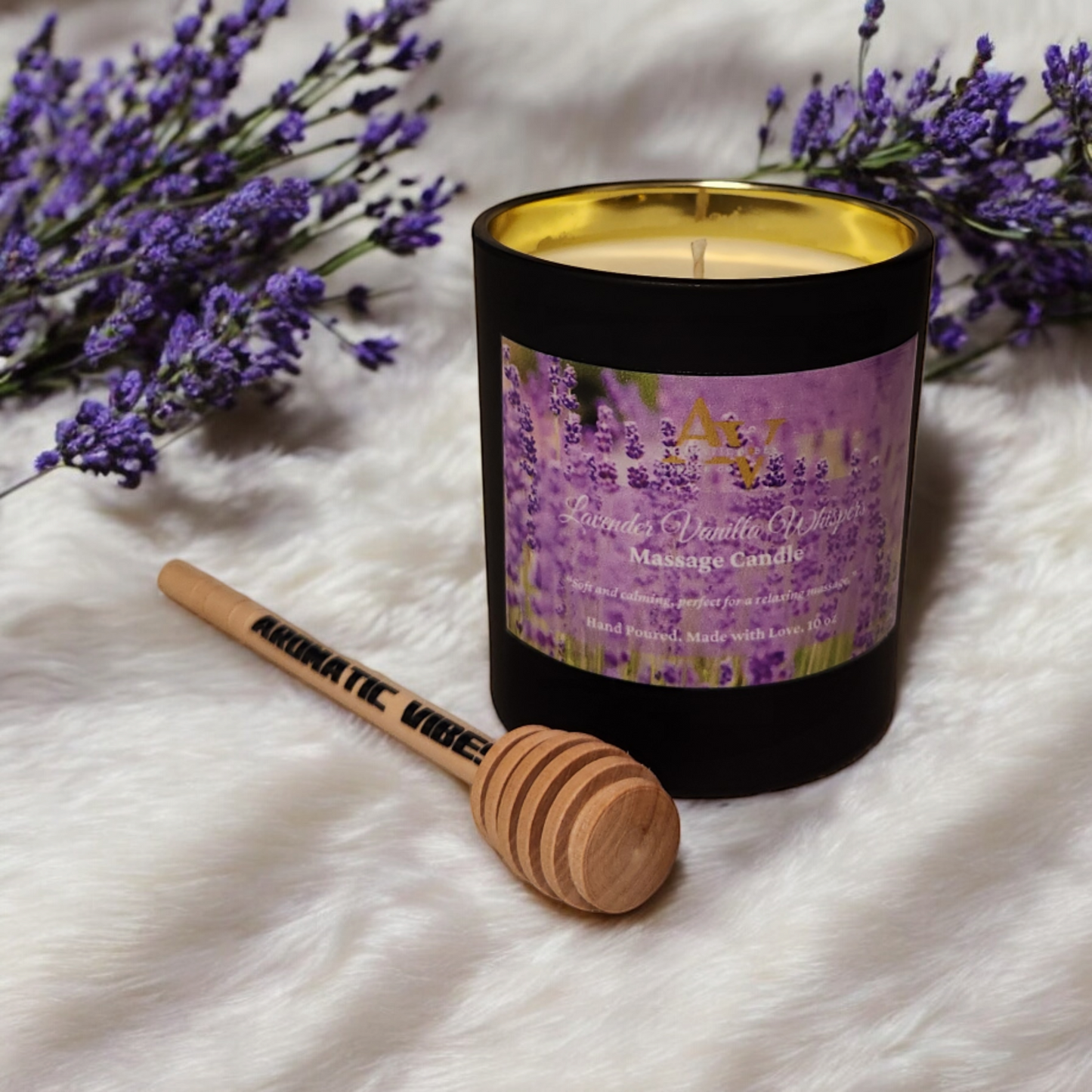 Lavender Vanilla Whispers Massage Candle